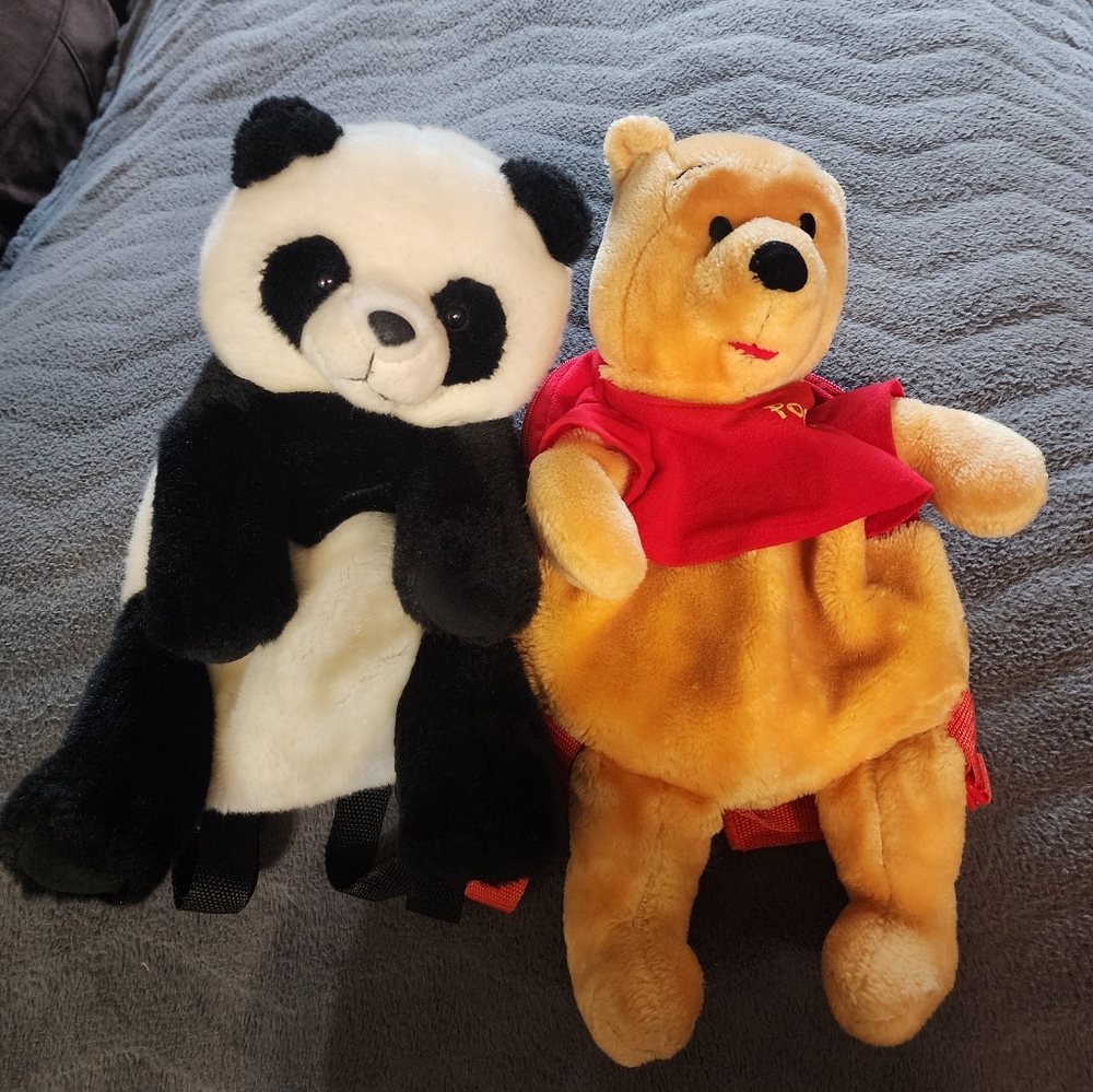 Panda Plush Backpack, Cute, Adorable, Soft, Kids, School, Animal, Travel,